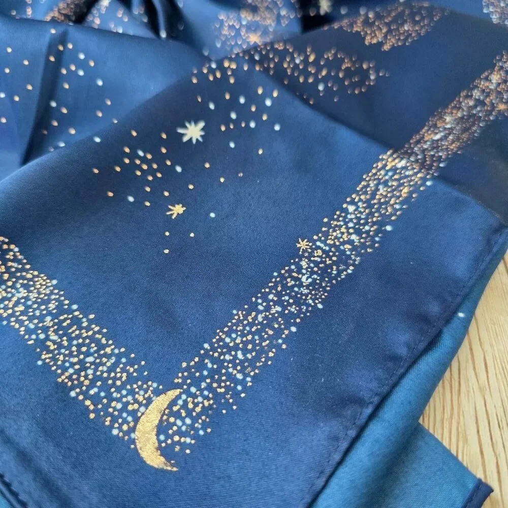 Women's Lancome Scarf Blue Gold NWOT
